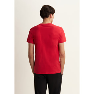T-shirt Regular con Scollo girocollo e logo in tono colore