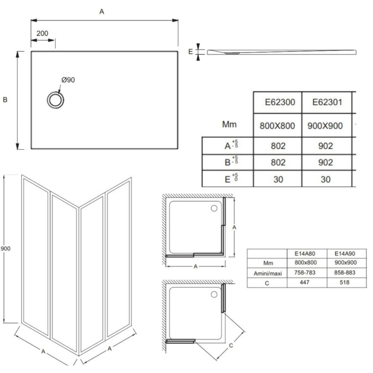 Receveur Ipso + paroi Serenity