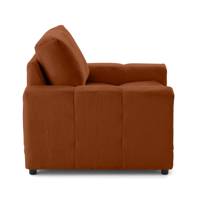 Crocus - fauteuil en fausse fourrure - Rouille