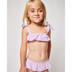 BIKINI TELA CUADROS MALVA