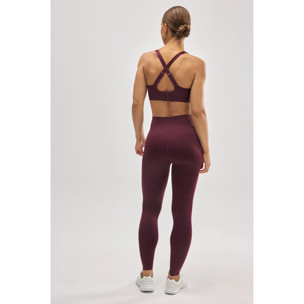 Leggings sportivi effetto pancia piatta bordeaux