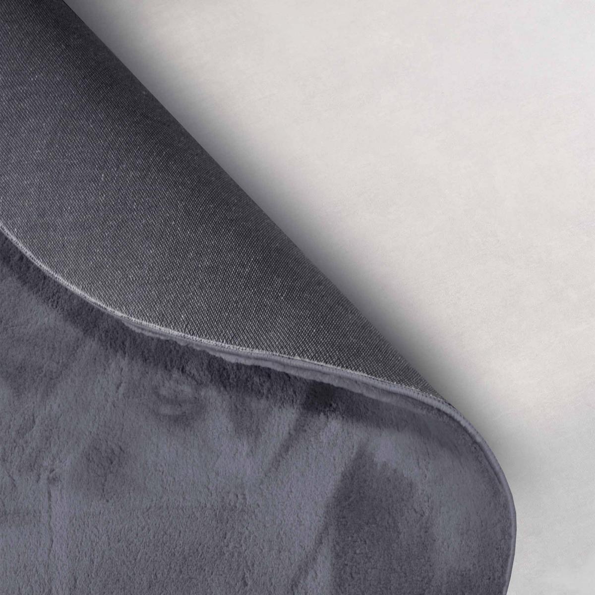 Tapis salon faux uni poils ras, tissé polyester confortable, anano