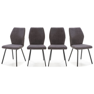 Lot de 4 chaises en tissu et simili - GARANCE