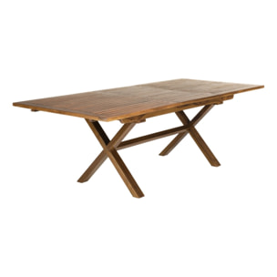 MAEVA - Table de jardin 8/10 personnes - rectangulaire pieds croisés extensible 180/240x100cm en bois teck huilé