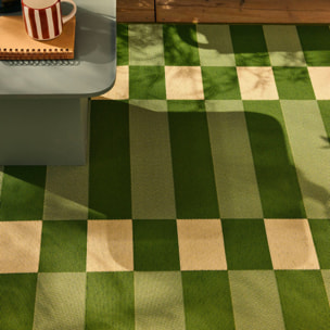 RIVIERA - Tapis intérieur/extérieur à motif carreaux vert