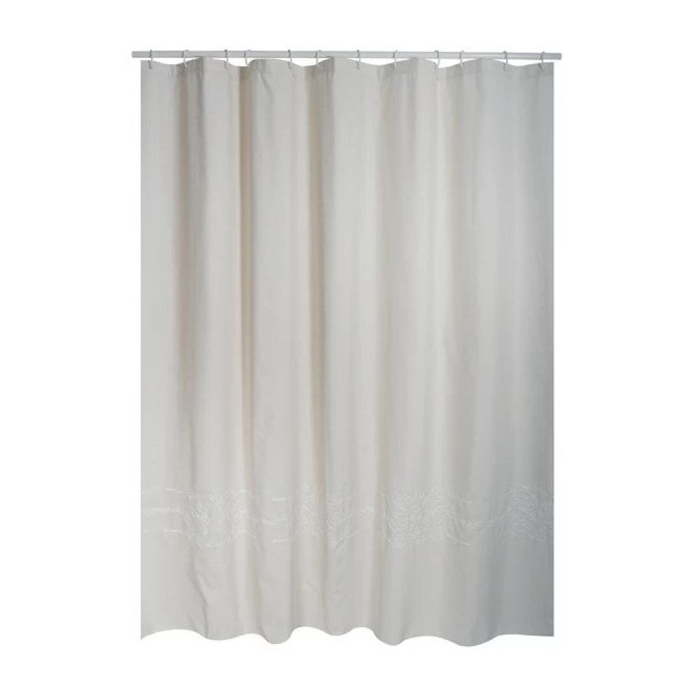 Rideau de douche Coton & Polyester CORDELE 180x200cm QUALITà PREMIUM Beige - Anneaux inclus MSV