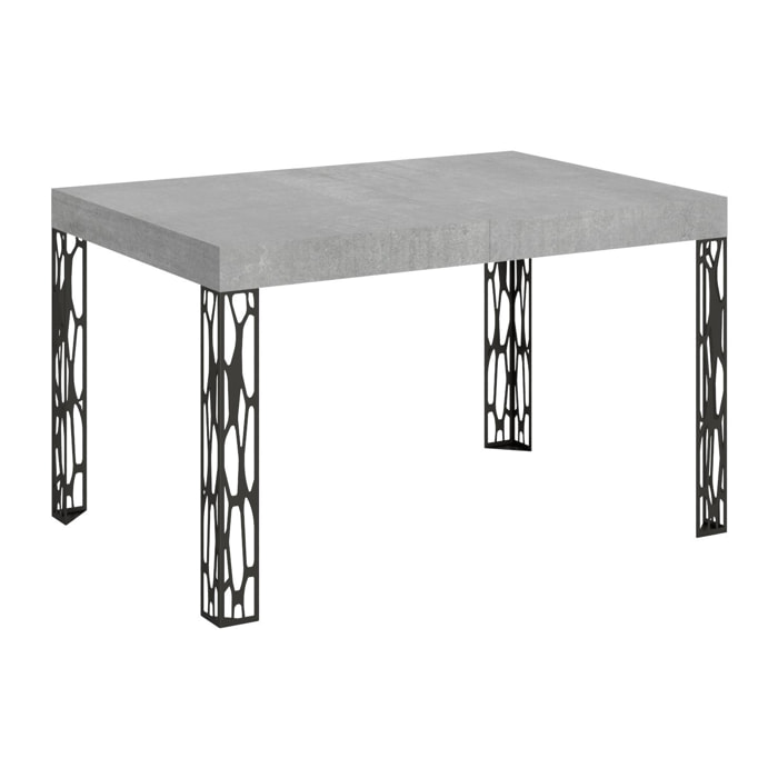 Table Ghibli Extensible Dessus Ciment 90x130 Allongée 234 cadre Anthracite