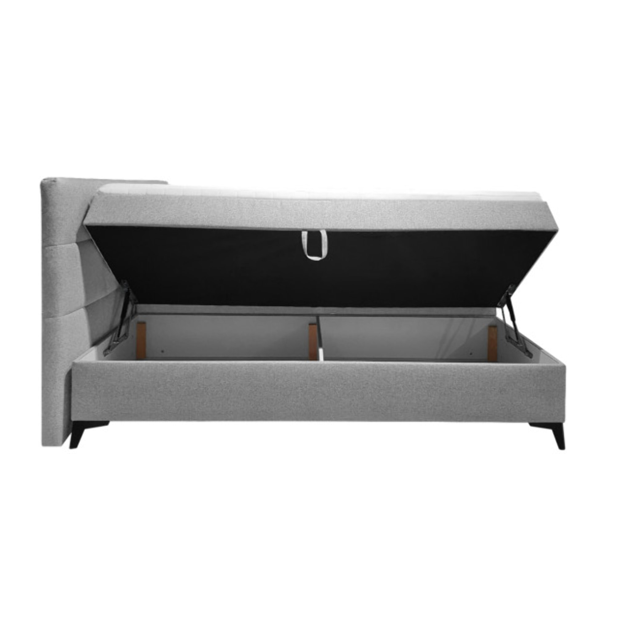 Lit boxspring avec coffre 180x200 gris, bleu ou marron - TRESSERVE