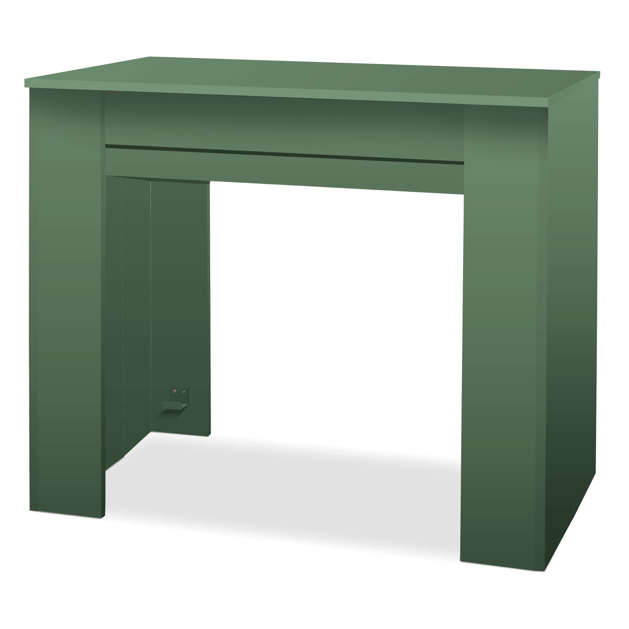Fortino - Consolle Tavolo Allungabile 91x50/250 cm in Melaminico Antigraffio Verde Salvia