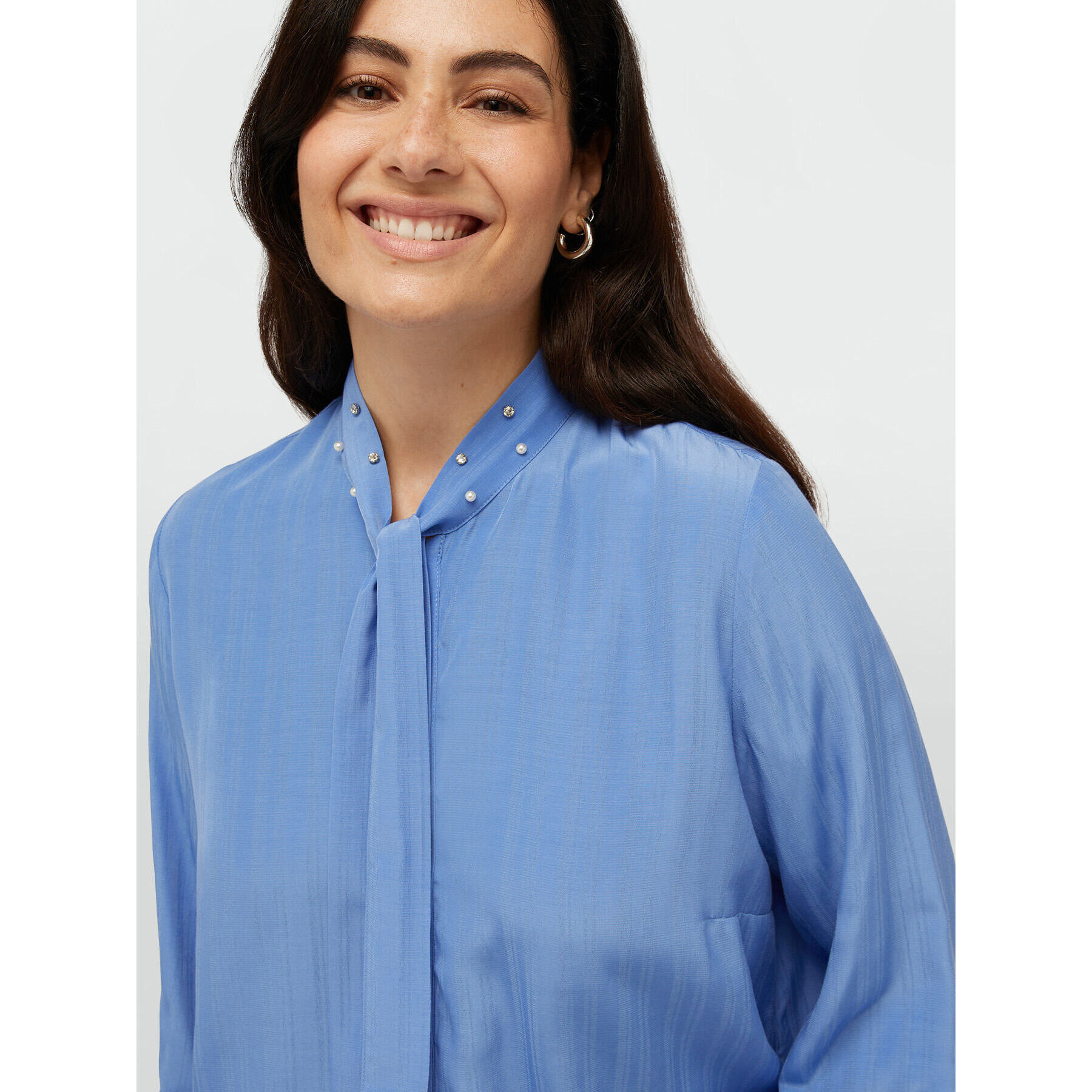 Fiorella Rubino - Camisa con bordado y fajin - Light - blue