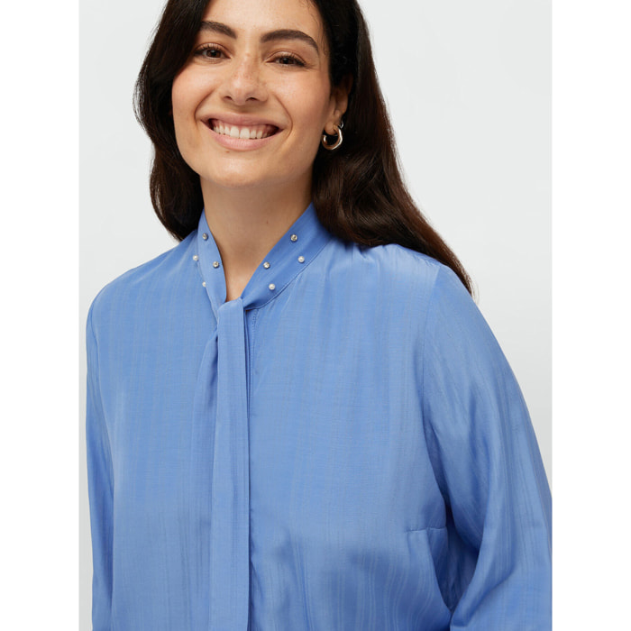 Fiorella Rubino - Camisa con bordado y fajin - Light - blue