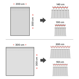 Cortina de cinta LINUM XXL Gris