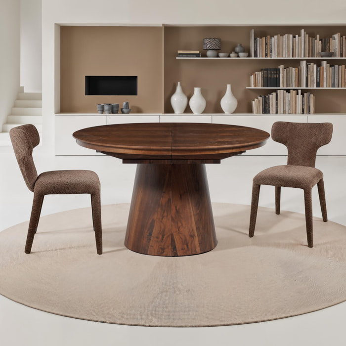 Table à manger extensible Tomasucci GLOMMA, en MDF finition noyer, 150/200/250 × 110 × 76 cm