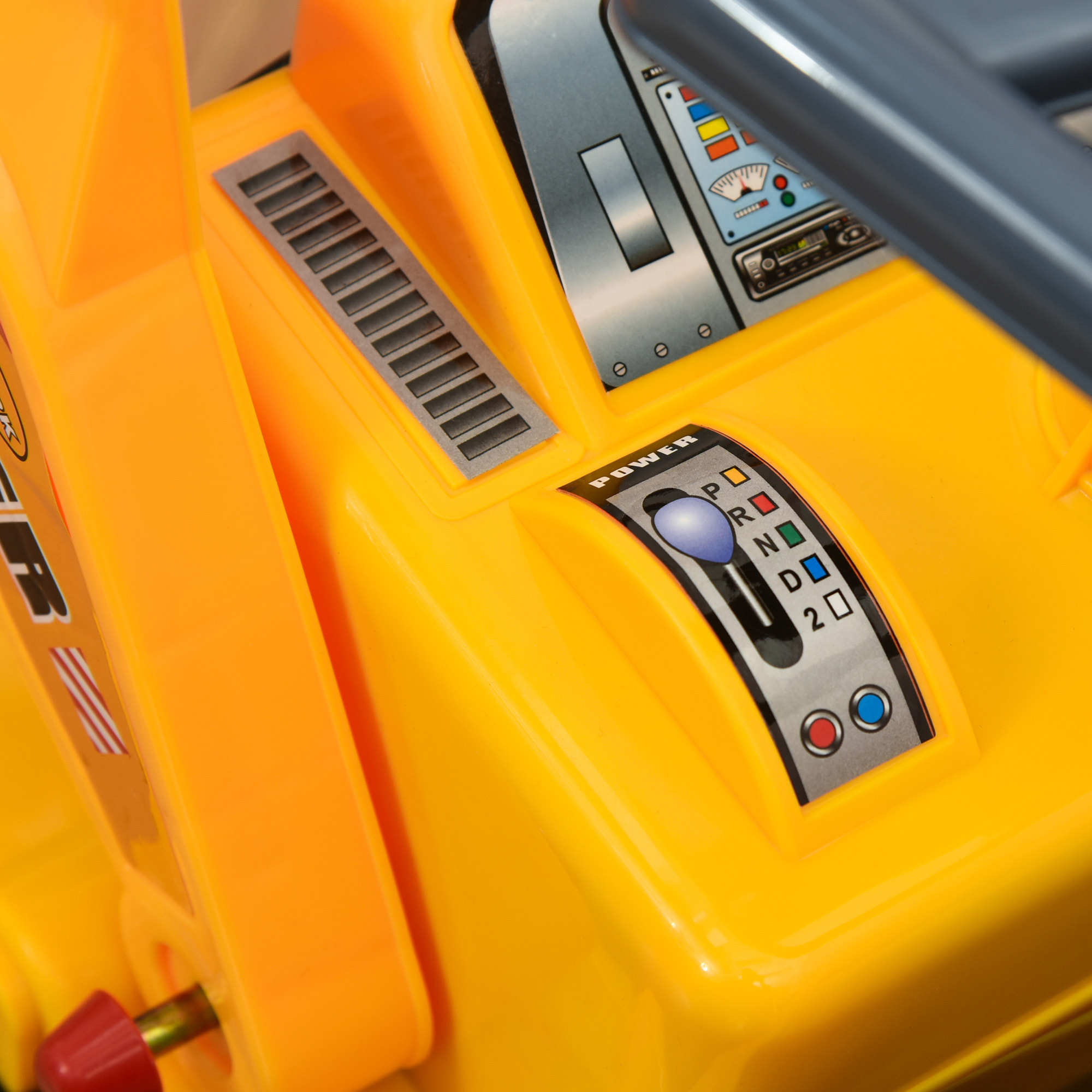 Tractor Infantil sin Pedales con Pala Excavadora y Bocina 70x26x37cm Amarillo