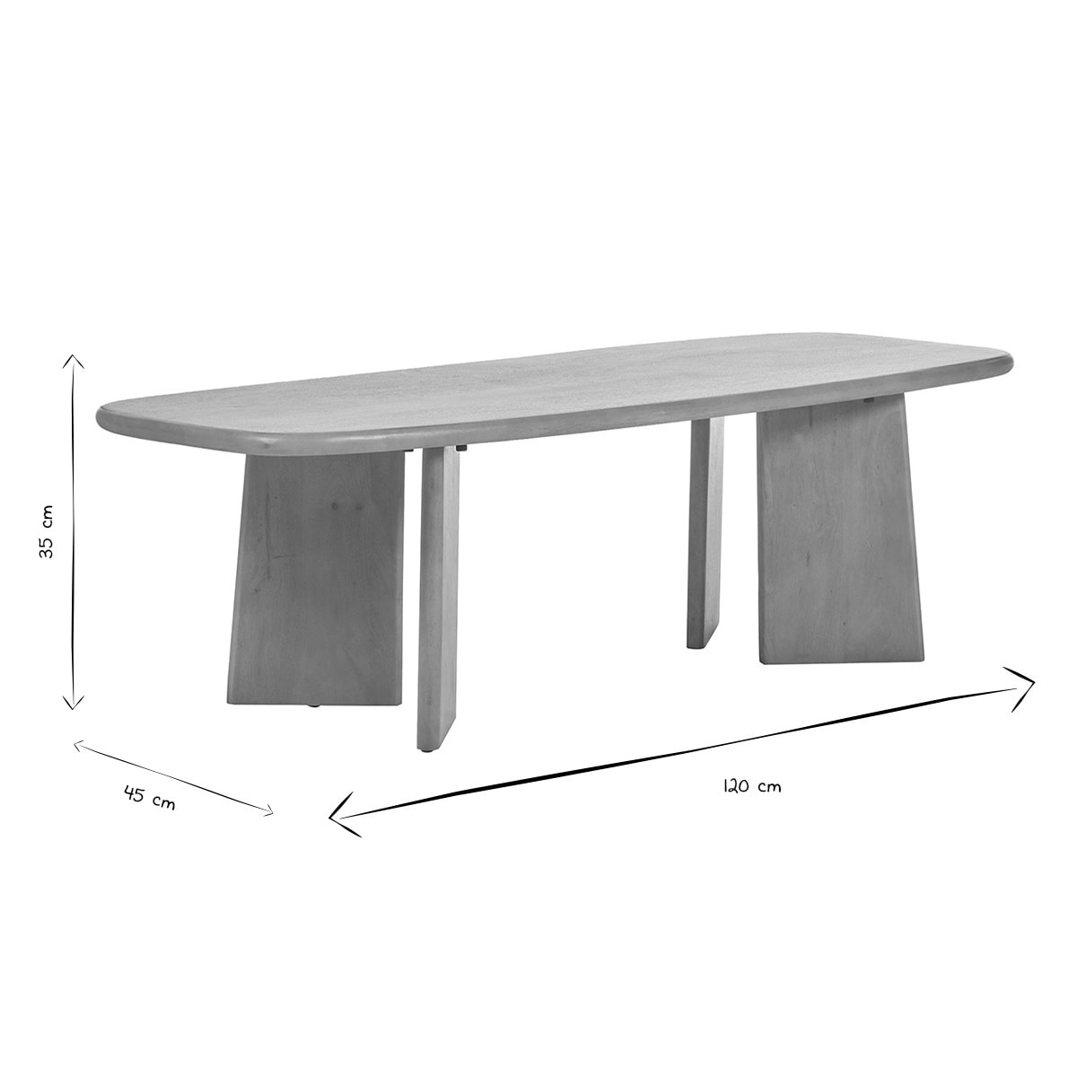 Table basse rectangulaire en bois manguier massif L120 cm SOTA