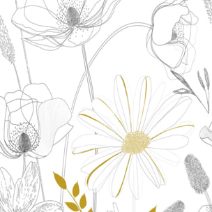 Papier peint esprit floral - Blanc