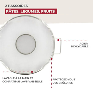 Set de 2 passoires inox 20 cm et 26 cm Fackelmann