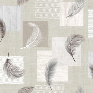 Sous-nappe protectrice imprimée plumes - Gris