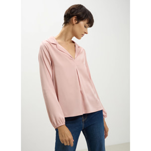 Blusa in raso scollo a v