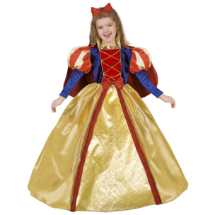 Abito Costume Carnevale Biancaneve Giallo Rosso Blu Bambina