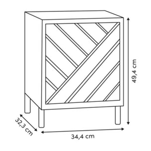 Etagère 1 porte Mix'N'Match bois et motif rayé