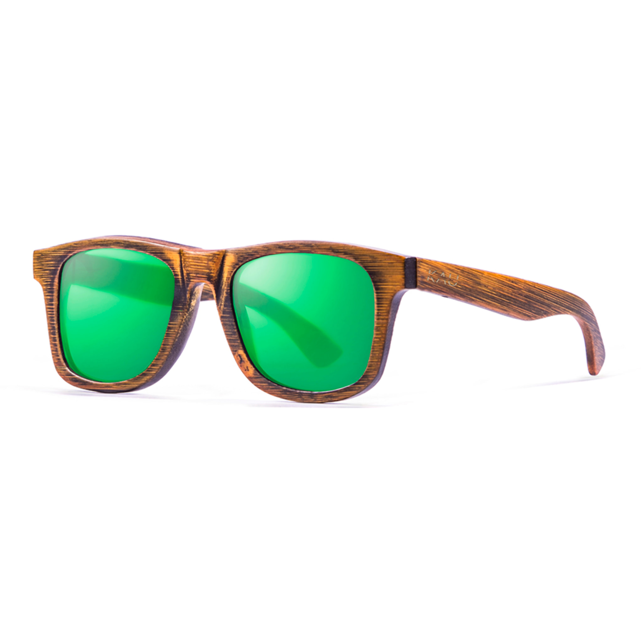 Gafas de sol KAU DF - Negro bambú / Polarizada verde revo