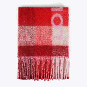 Sciarpa a Quadri con Grande Logo