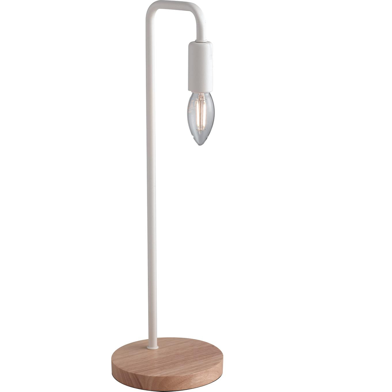 Lampada da tavolo SUSHI in metallo bianco con base in legno