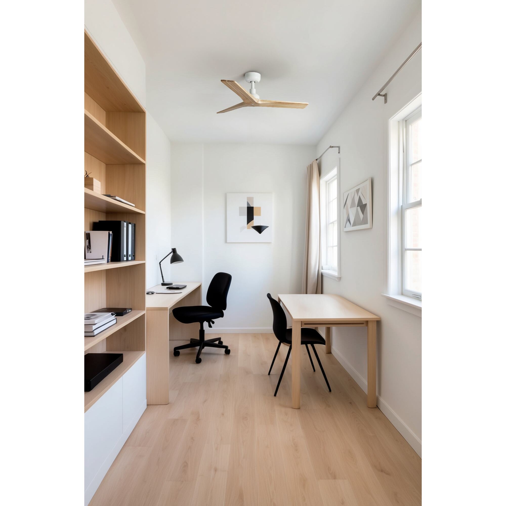 KLIM S Ventilatore a soffitto bianco/legno quercia