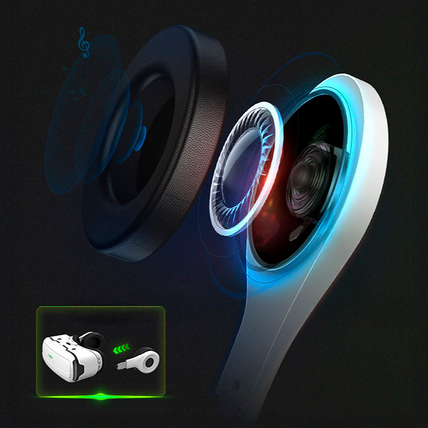 Gafas de realidad virtual para smartphones. Vista panorámica 360º. Compatibles con IOS y Android.