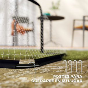 Set de 2 Porterías Plegables de Fútbol Puertas de Fútbol Portátil con Soporte de Metal y Red para Entrenamiento en Jardín Aire Libre 90x36x60 cm Negro