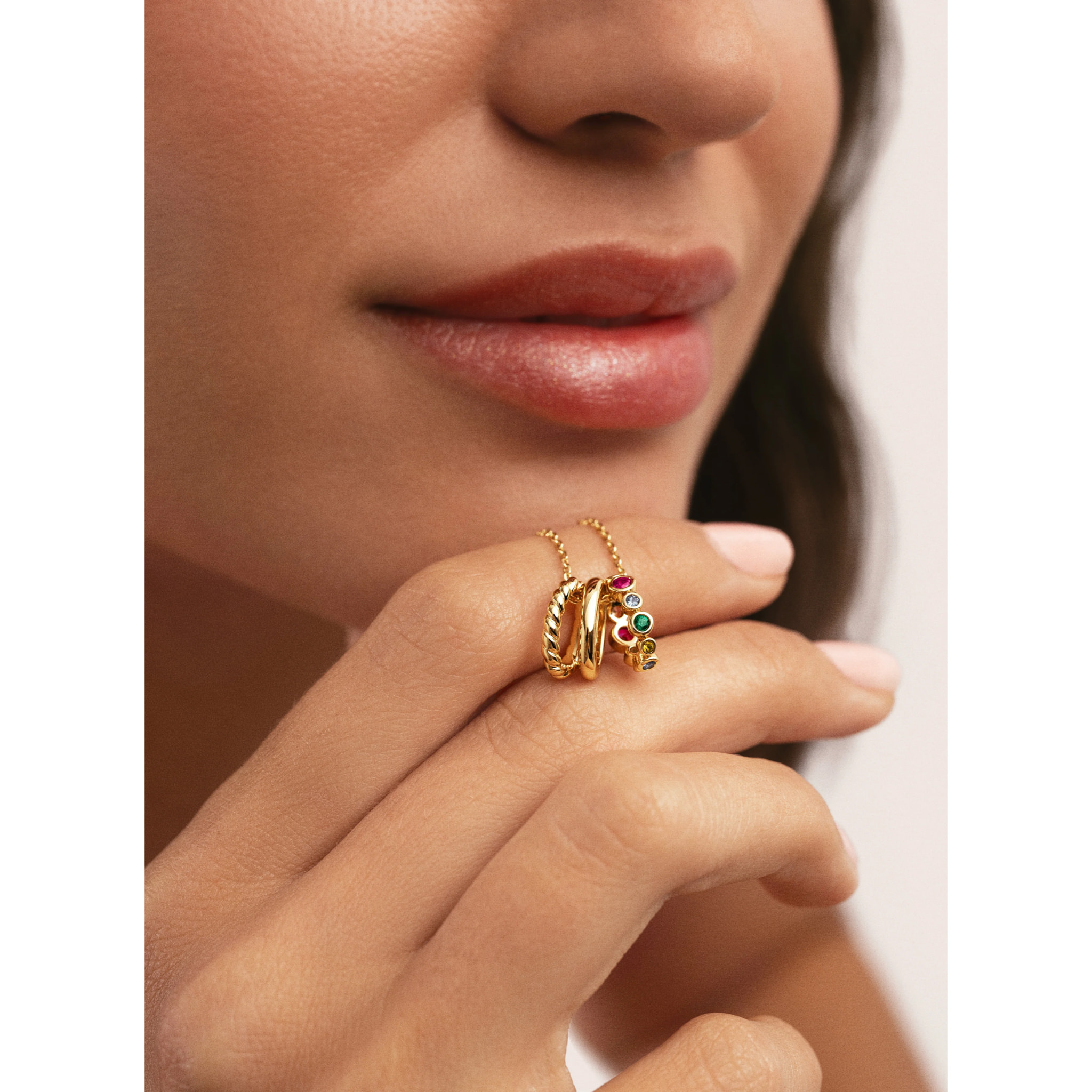 Collar Pebble Family Colors Baño Oro