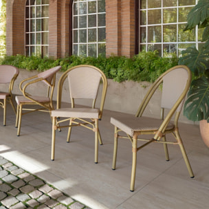 Lot de 2 chaises d'extérieur beige avec structure aluminium AMALFI