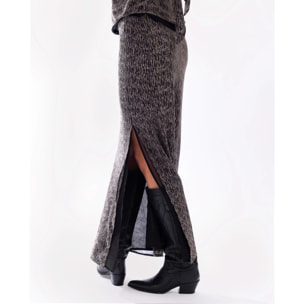 Falda midi con brillo