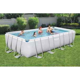 Bestway Piscine hors sol tubulaire rectangulaire Bestway Power Steel 549 x 274 x 122 cm gris clair