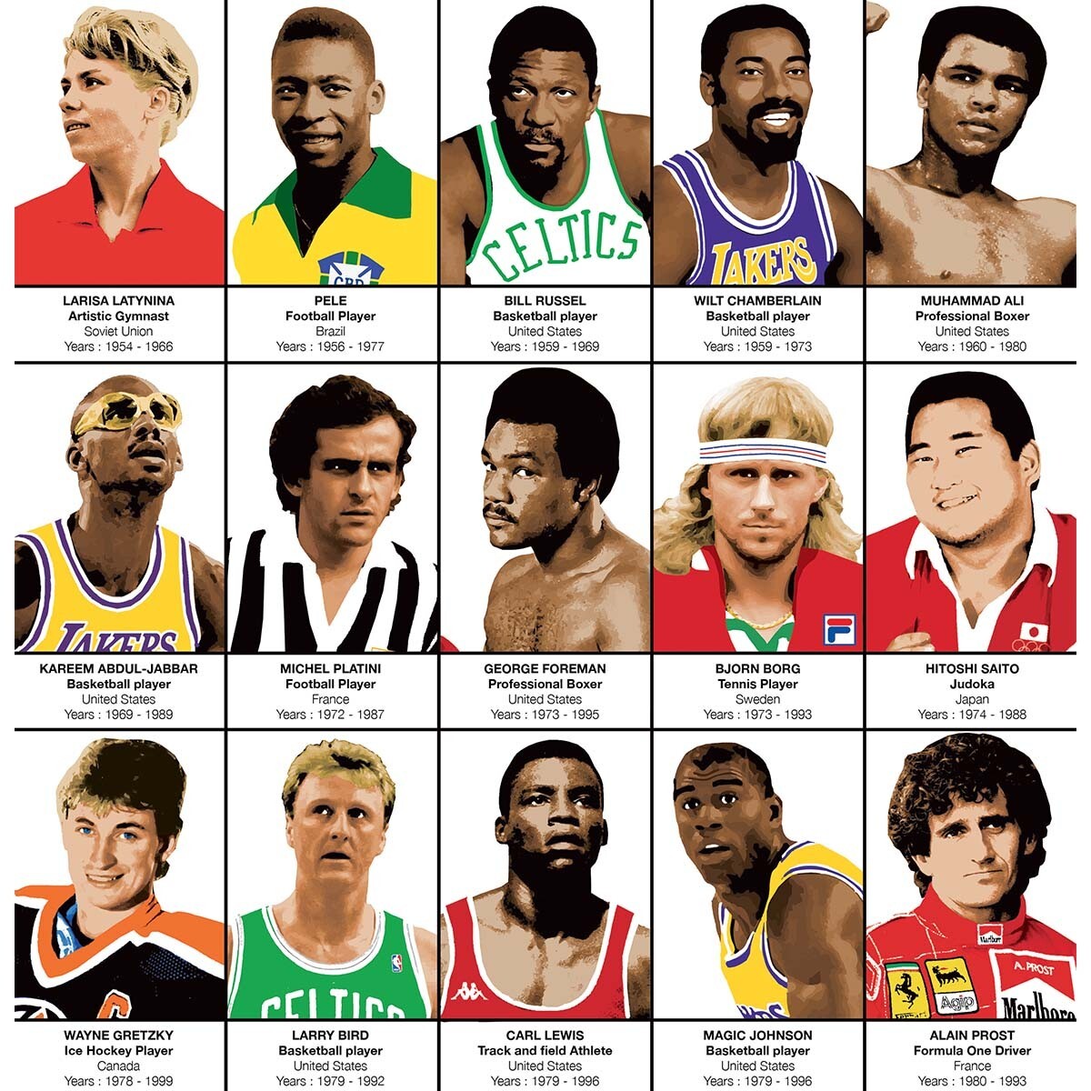 Affiche - Legends of Sports History - Olivier Bourdereau
