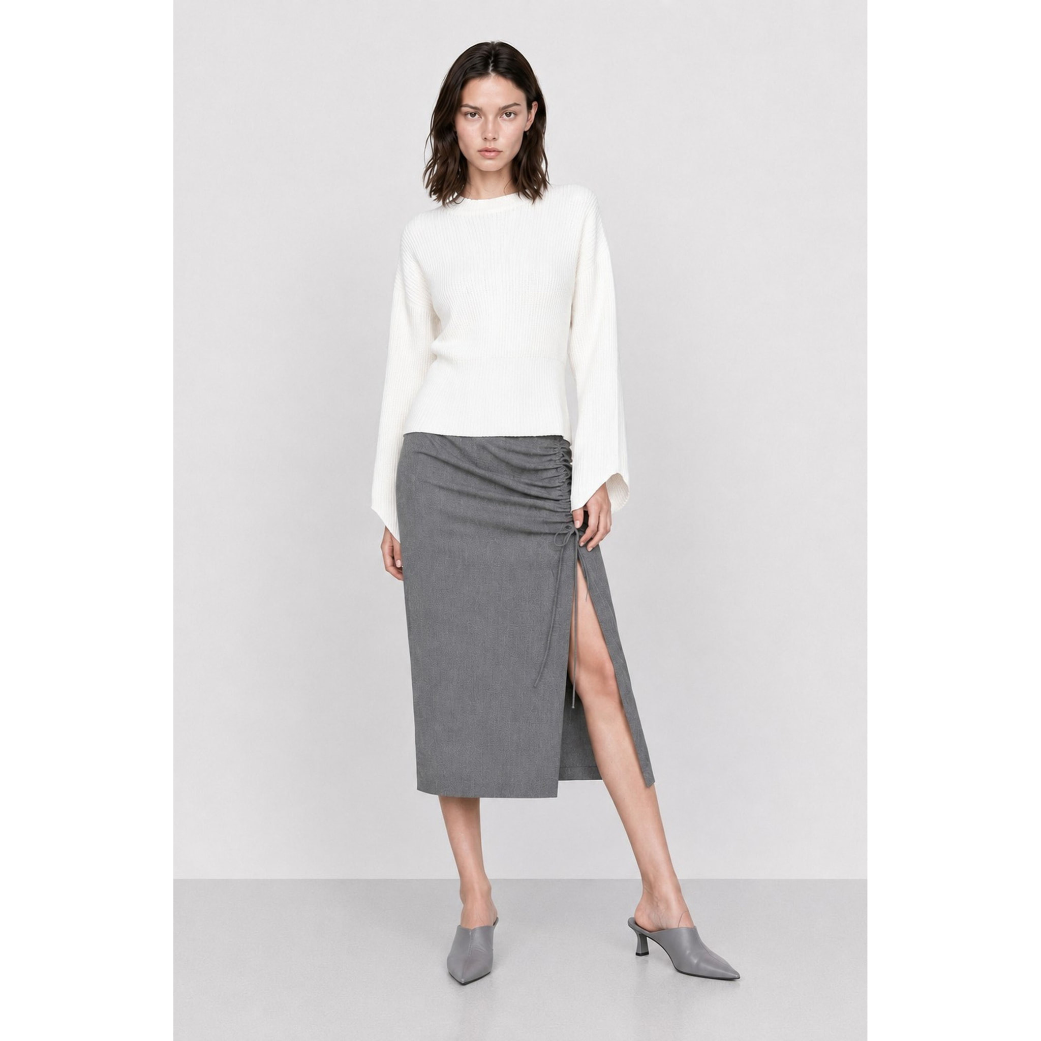Kocca - Maglia a maniche lunghe a coste con scollo decorato Donna