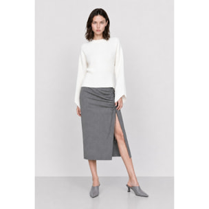 Kocca - Maglia a maniche lunghe a coste con scollo decorato Donna