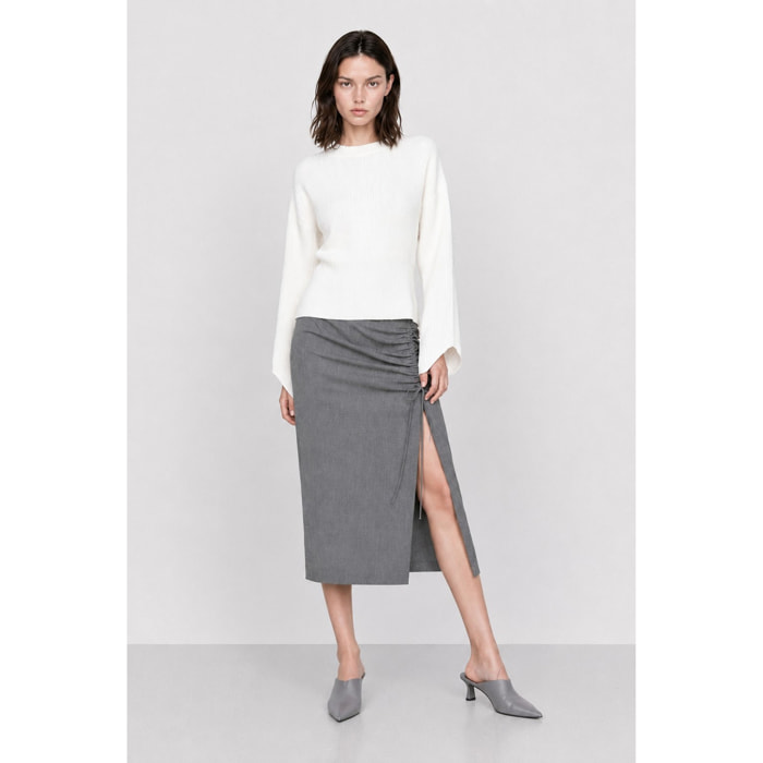 Kocca - Maglia a maniche lunghe a coste con scollo decorato Donna