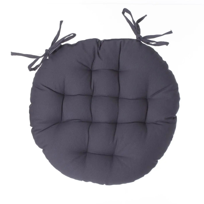 Galette de chaise ronde gris ardoise D38cm
