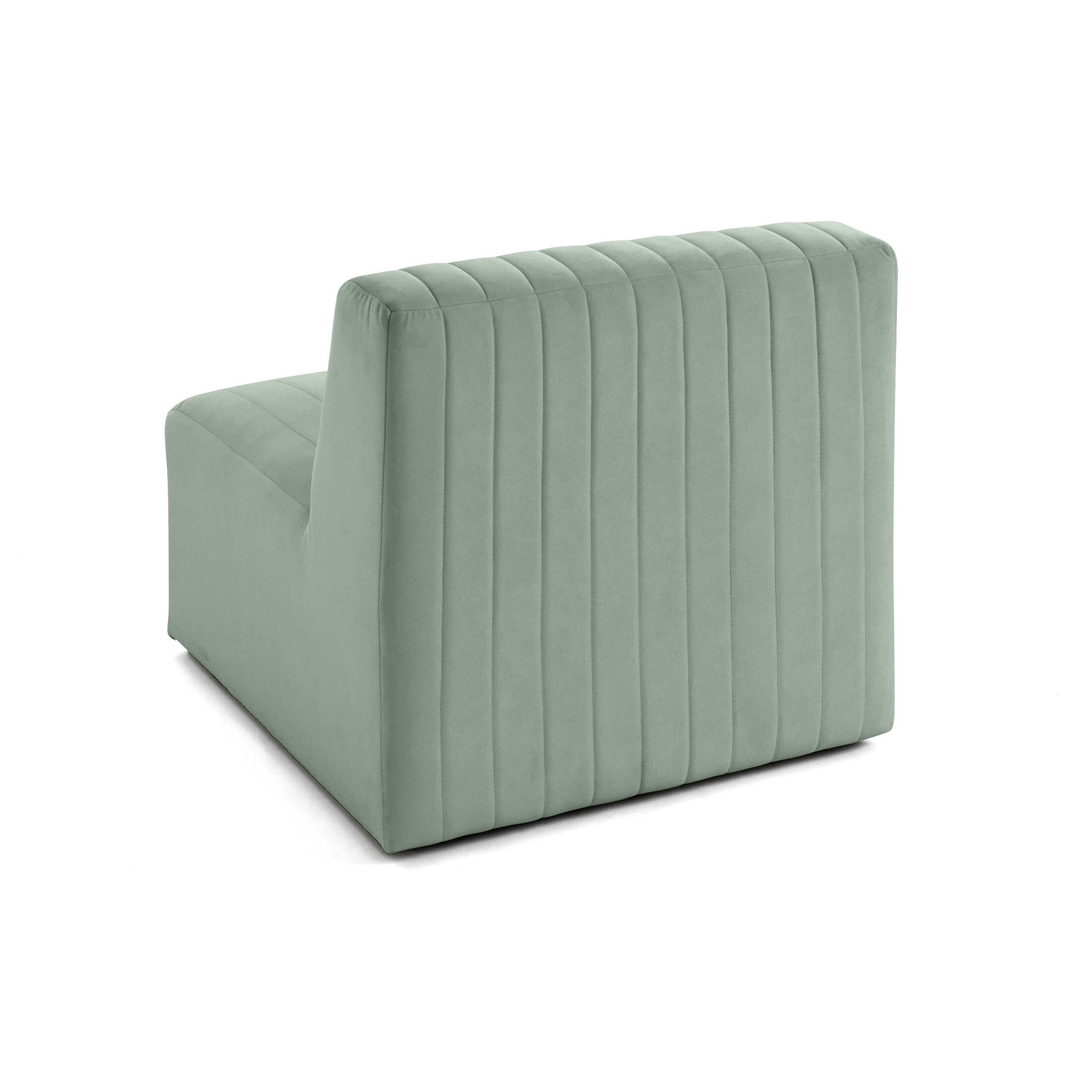 Nova - module d'assise sans accoudoirs - en velours - Bleu