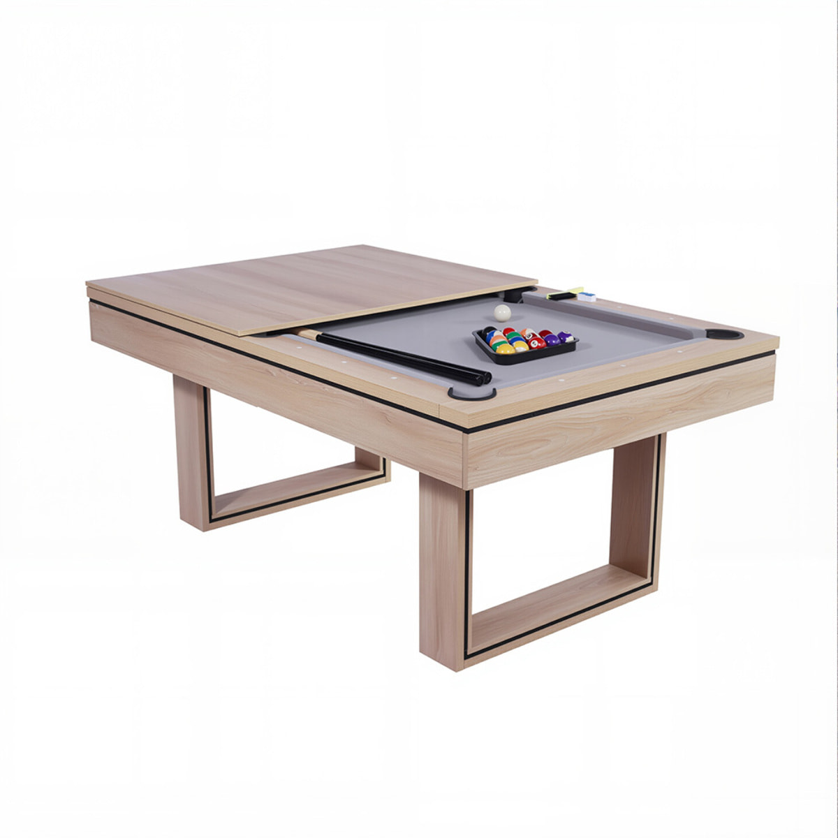 Table multi-jeux 3 en 1 billard et ping-pong en bois ARIES