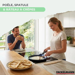Set chandeleur avec crêpière 26 cm et 2 ustensiles Fackelmann Brandao