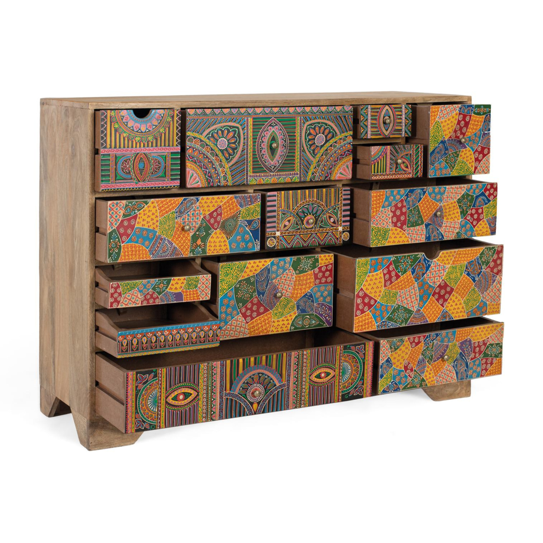 Commode en bois de manguier 120 cm style boho ethnique