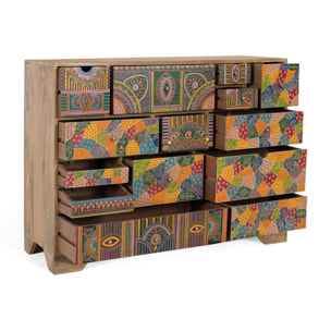 Commode en bois de manguier 120 cm style boho ethnique