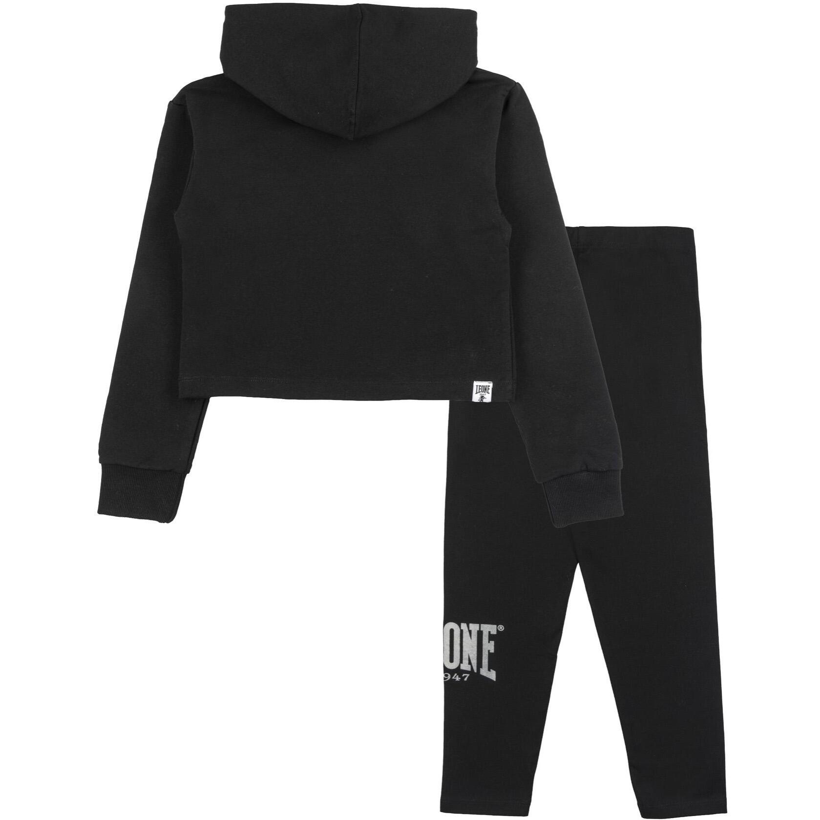 Completo invernale da bambina, Felpa cappuccio e leggings Leone 1947 Lavender