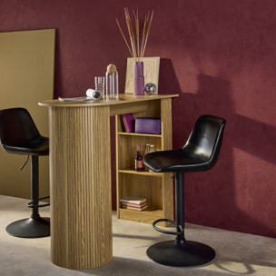 Table bar, table haute de cuisine décor bois avec rangements WALLIS