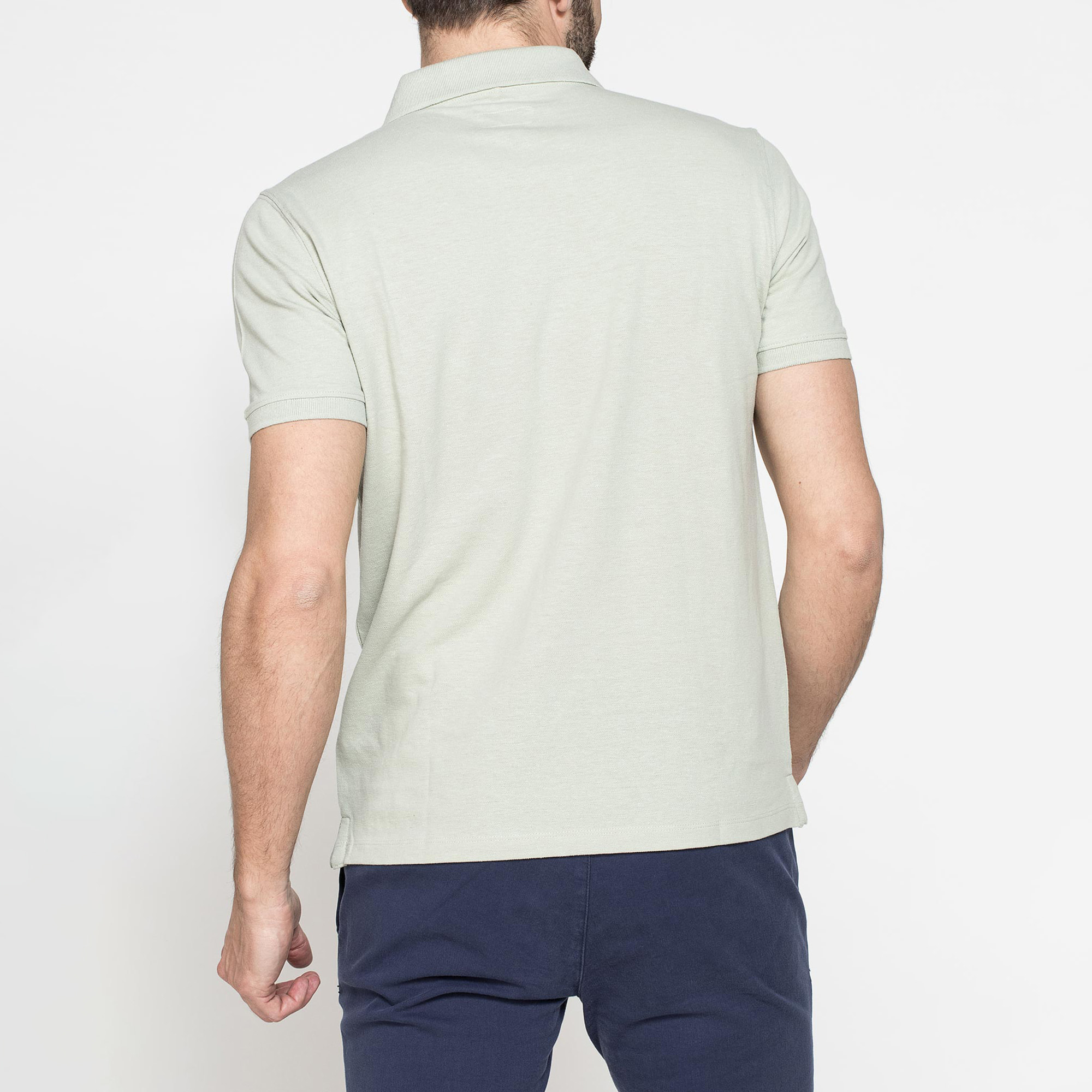 POLO MANICA CORTA IN COTONE E LINO