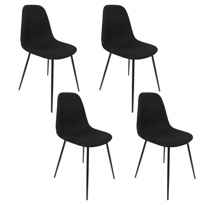 Chaise Atome Noir - Lot De 4