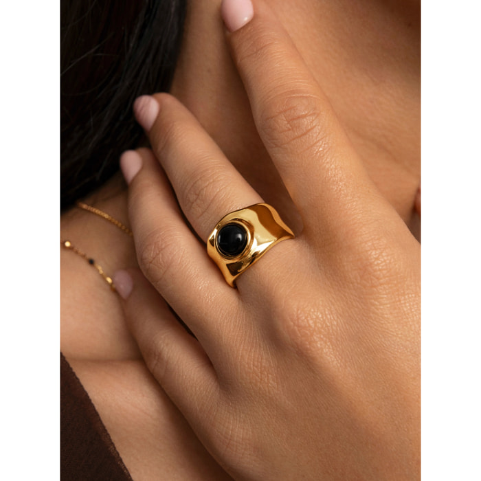 Anillo My Onyx Baño Oro